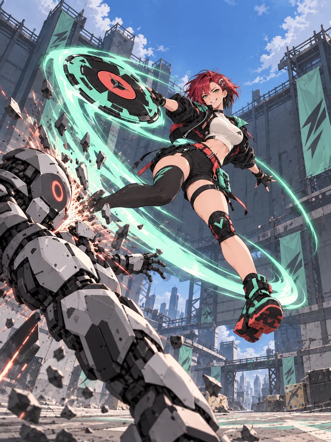 Kaia · Action · An airborne disc strike