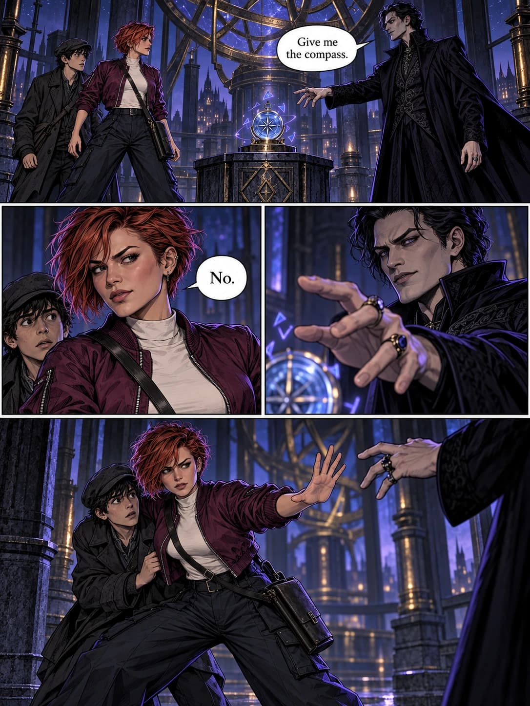 Page 14 · The confrontation · Someone else wants the compass