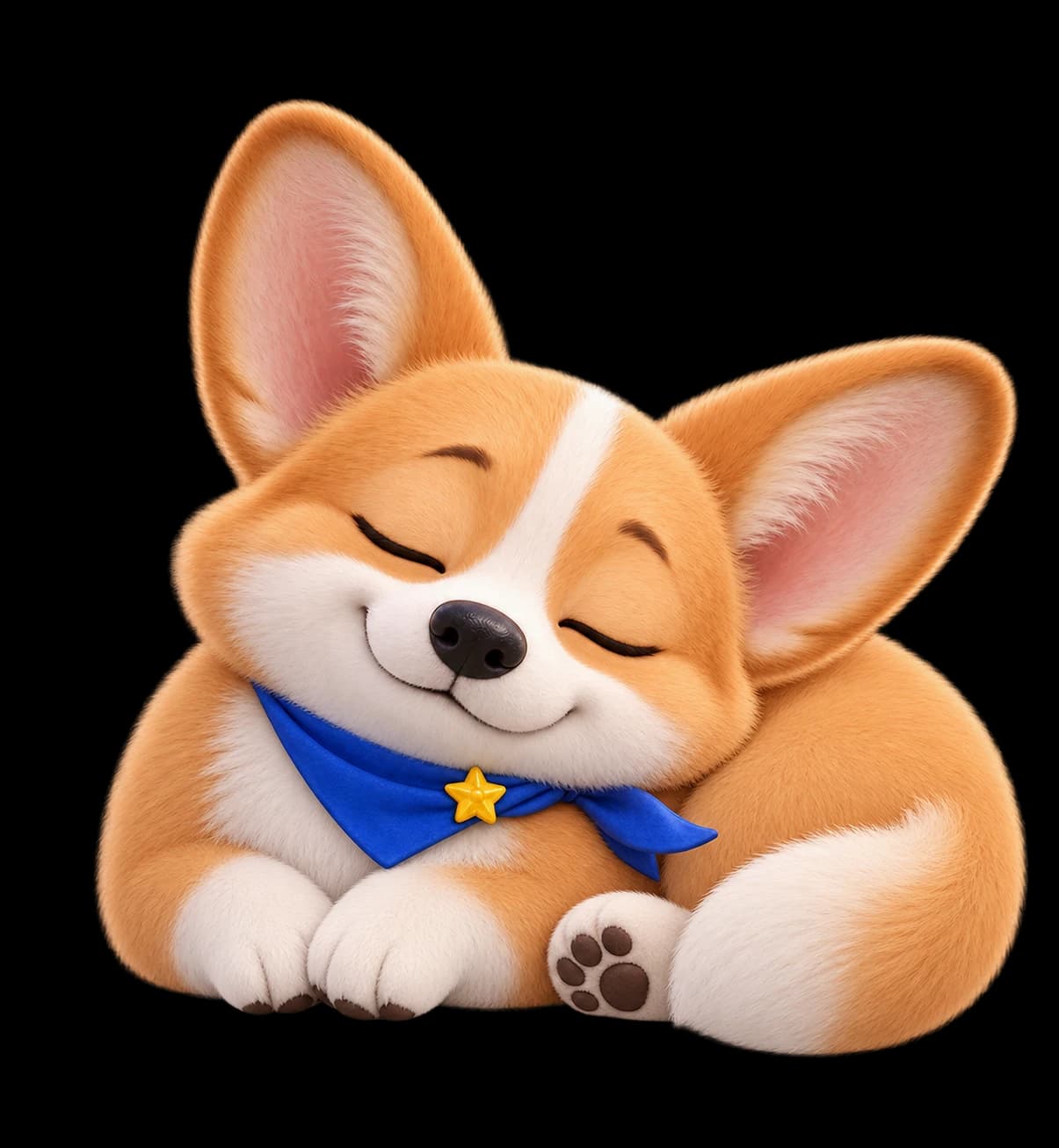 Sleepy corgi expression
