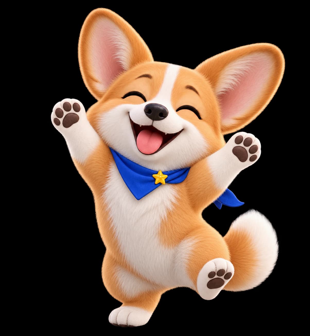 Excited corgi expression