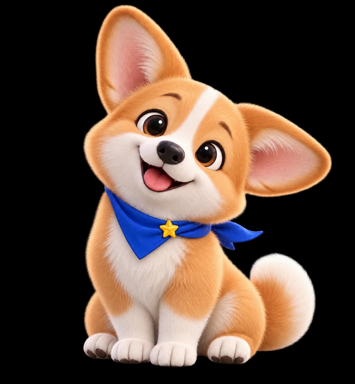 Curious corgi expression