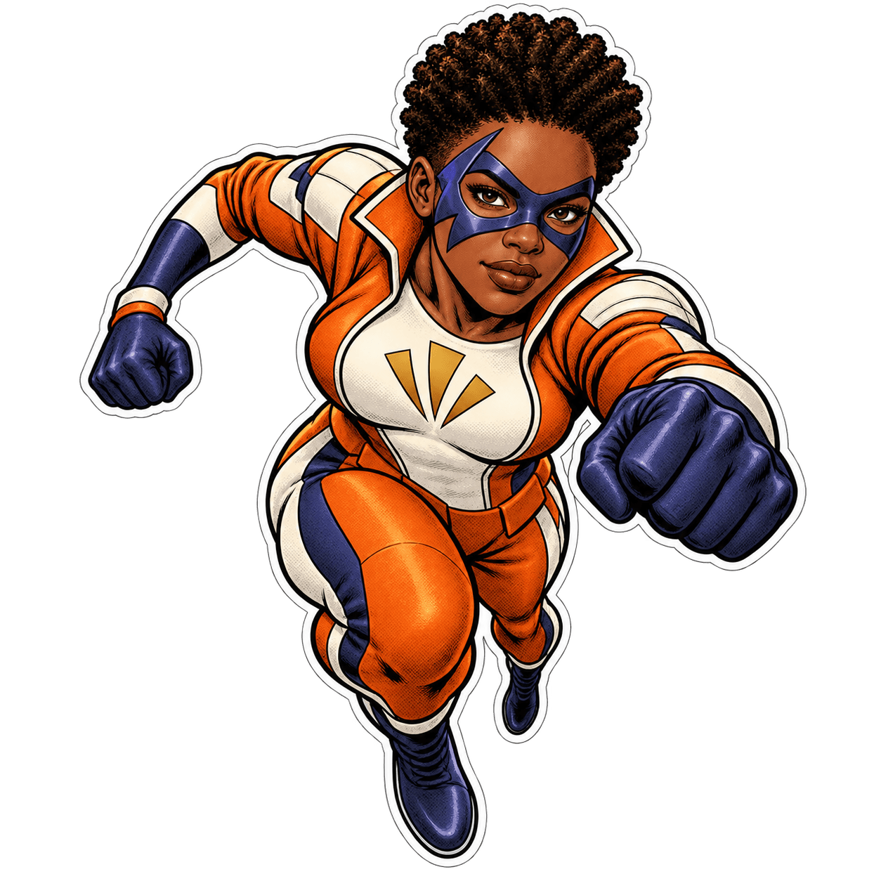 Action pose of the same masked comic hero.