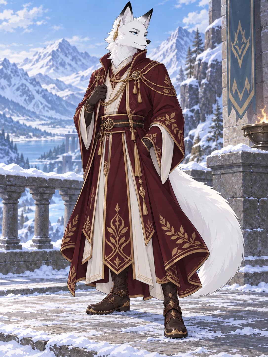 Ceremonial outfit for the same adult snow-fox ranger.