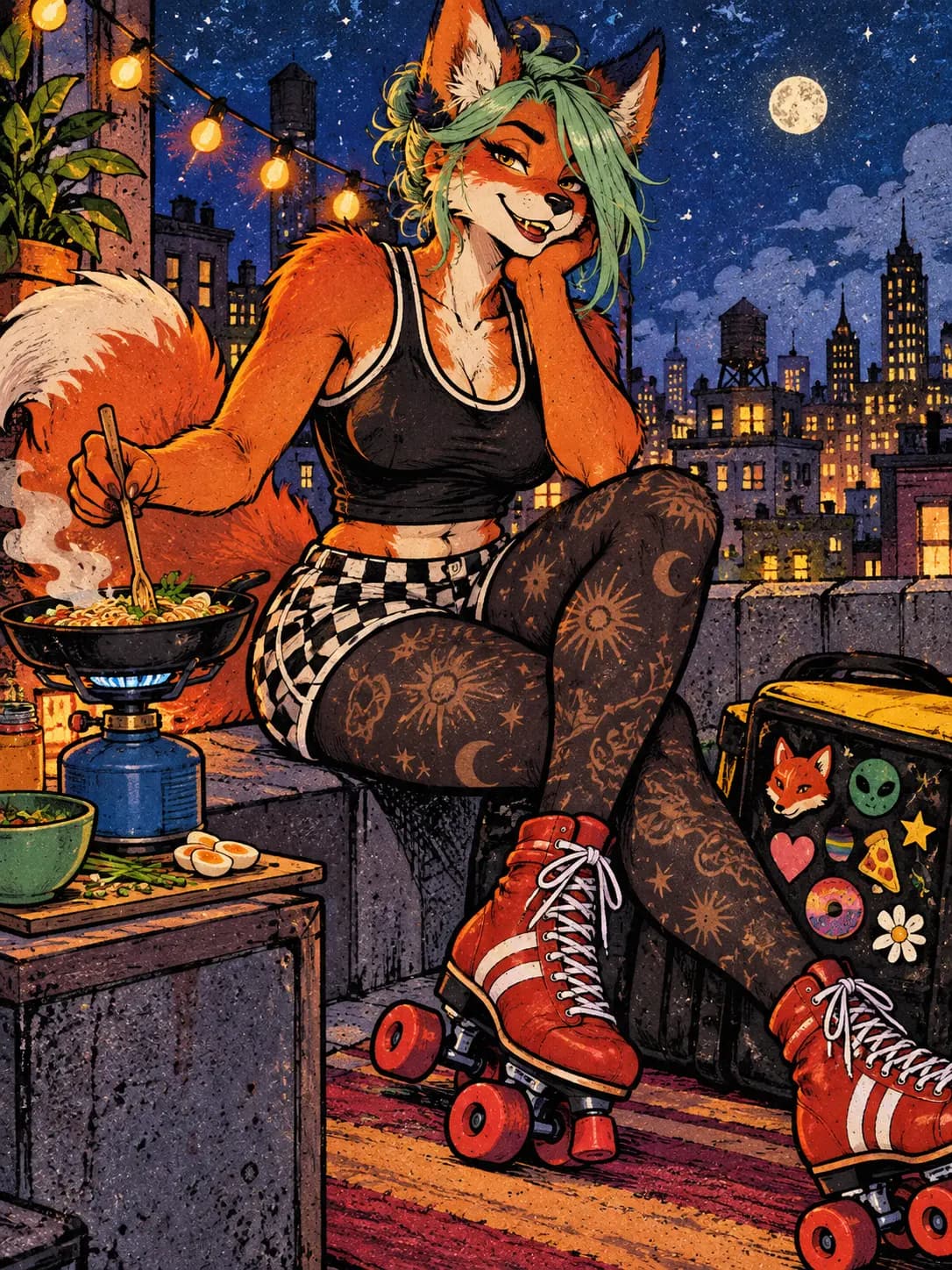 Riva · Everyday life · A rooftop snack