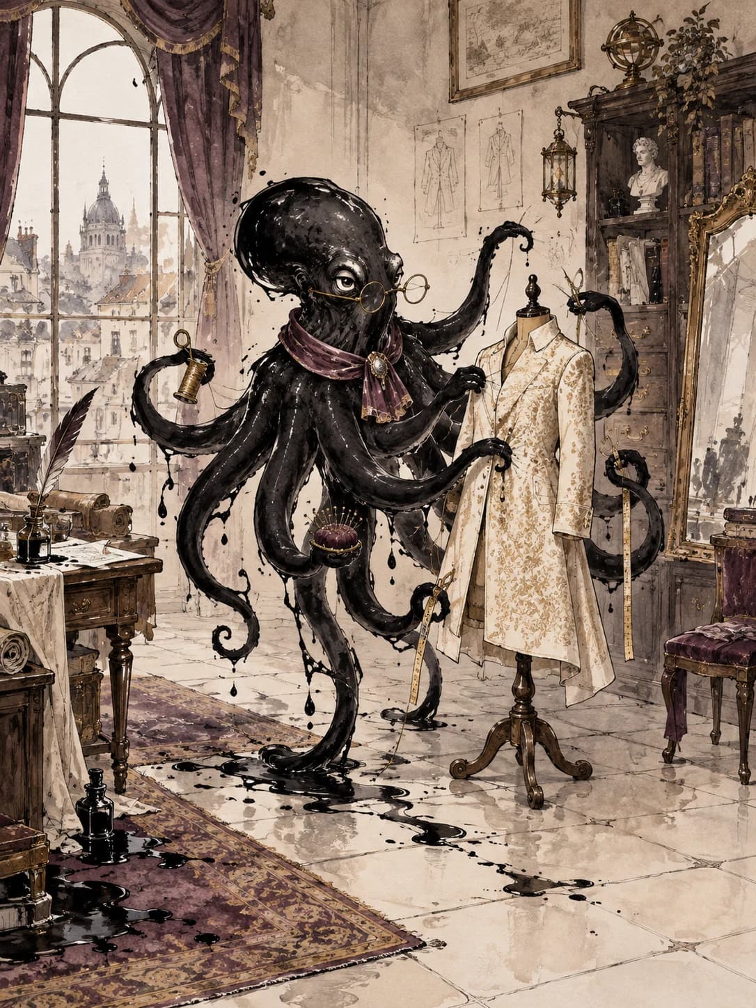 Ink octopus · Meticulous tailor