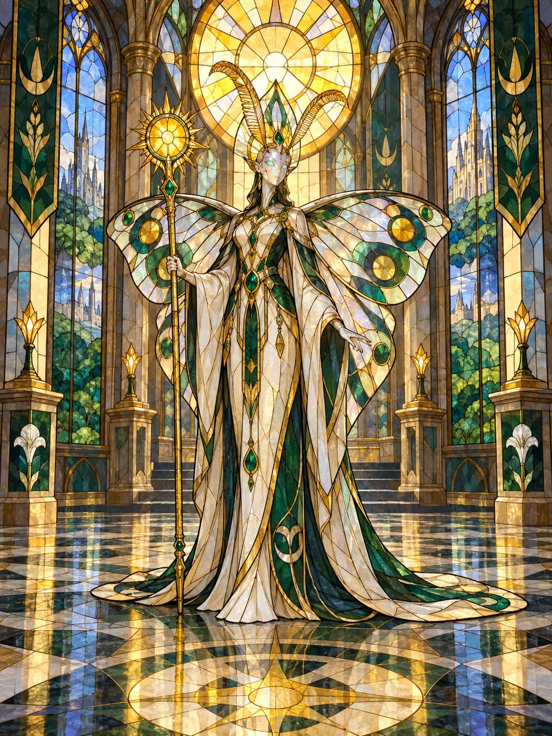Glass moth woman · Regal bishop