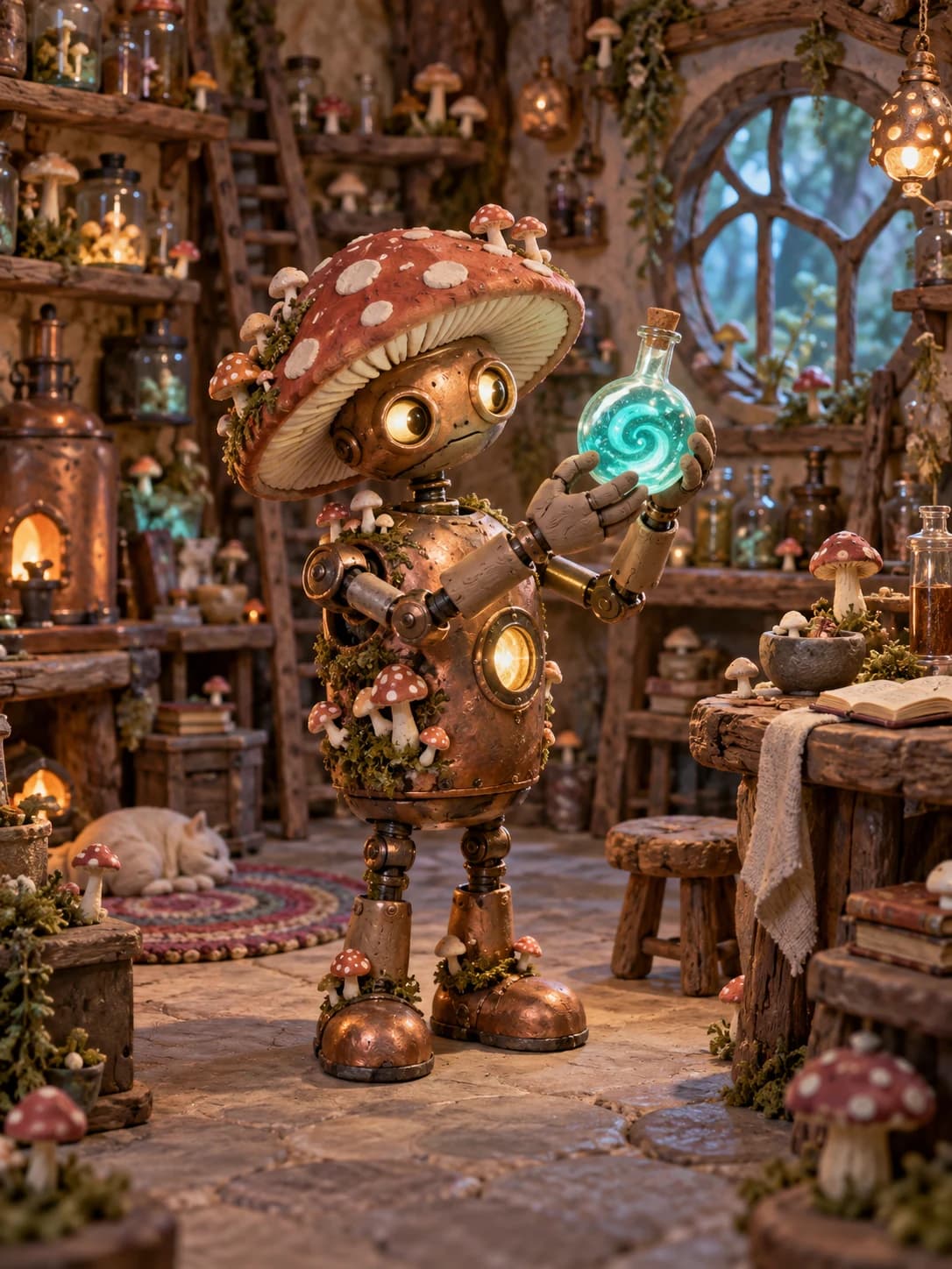 Mushroom robot · Curious alchemist