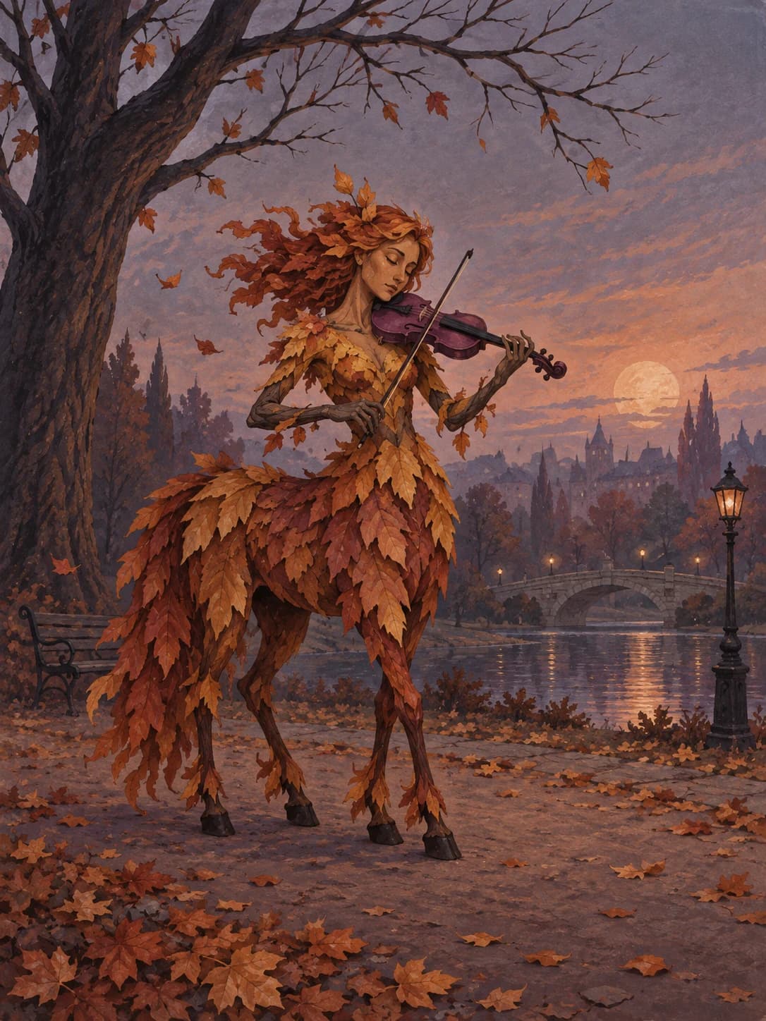 Autumn-leaf centaur · Melancholy violinist
