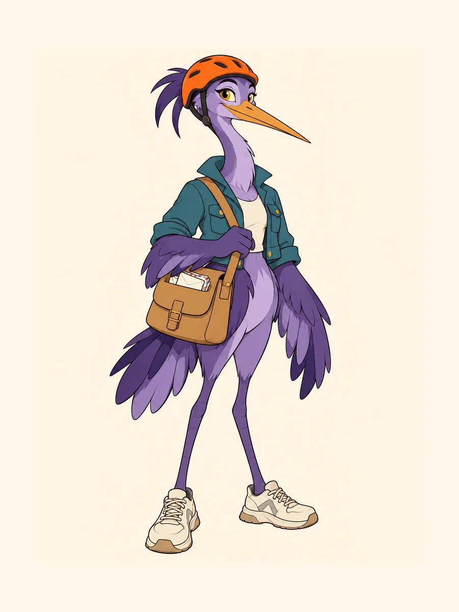 Original portrait of Purple heron messenger