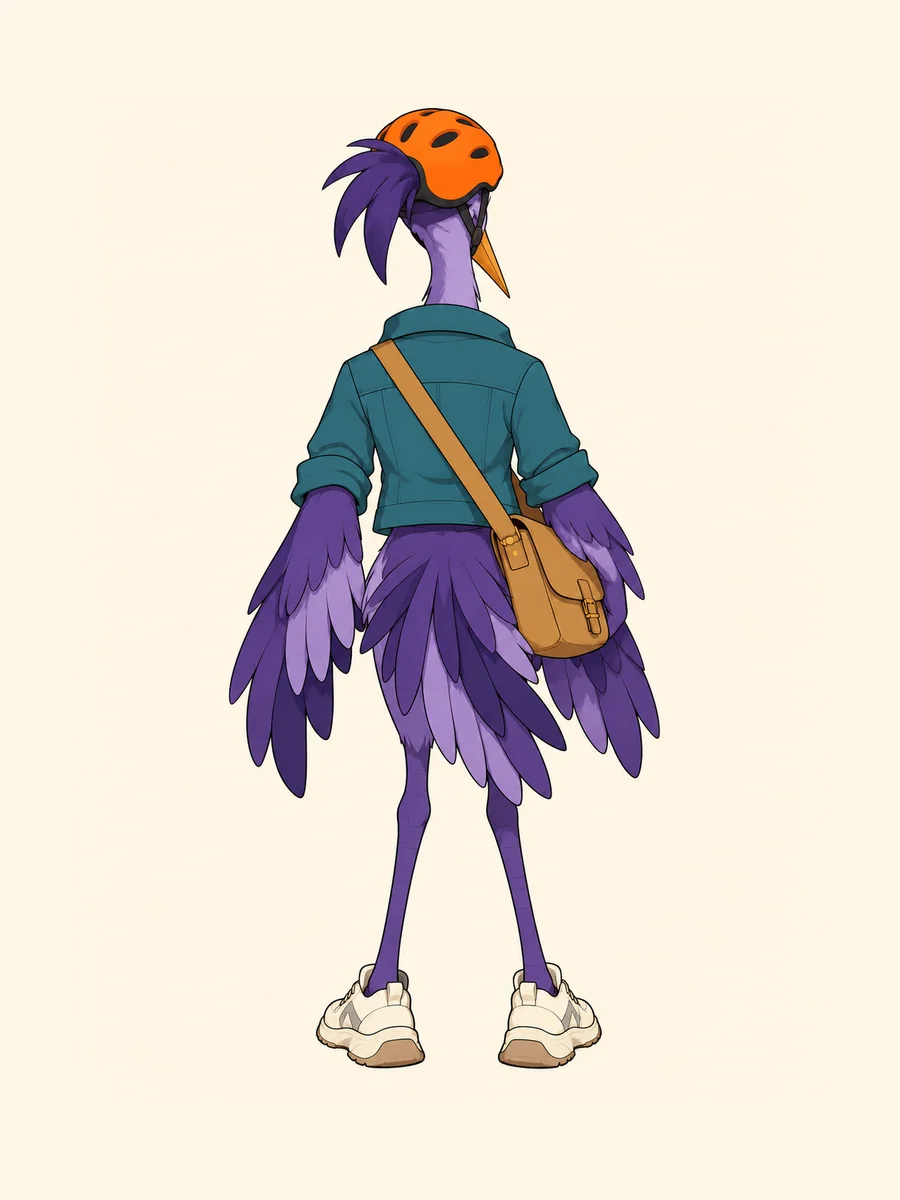 Purple heron messenger back reference view