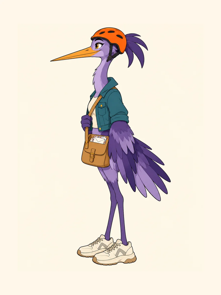 Purple heron messenger side reference view