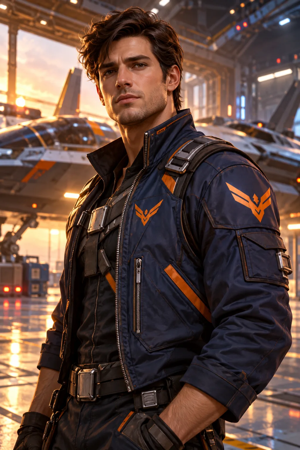 Original AI-generated space pilot portrait