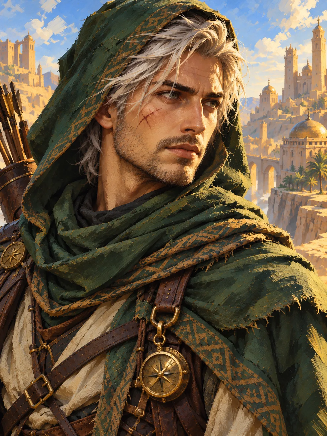 Original illustration of a silver-haired ranger