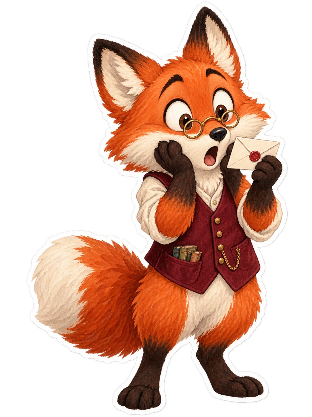 Fox librarian reacts with wide-eyed disbelief to a letter
