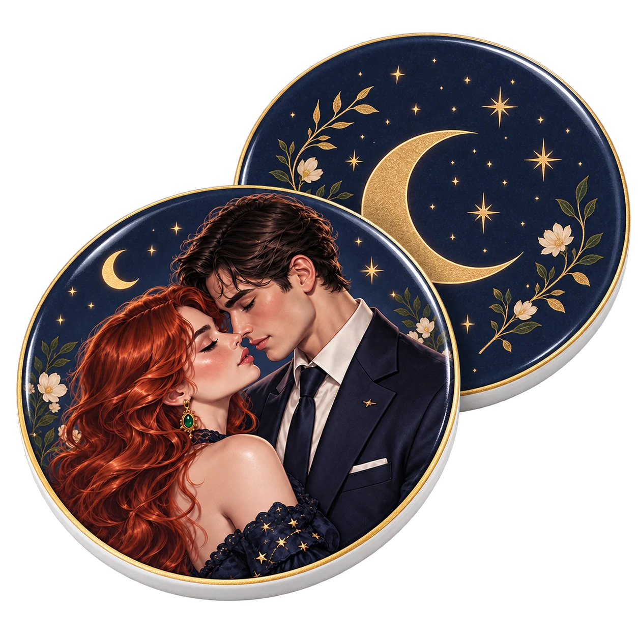 Couple coasters personalized gift design concept