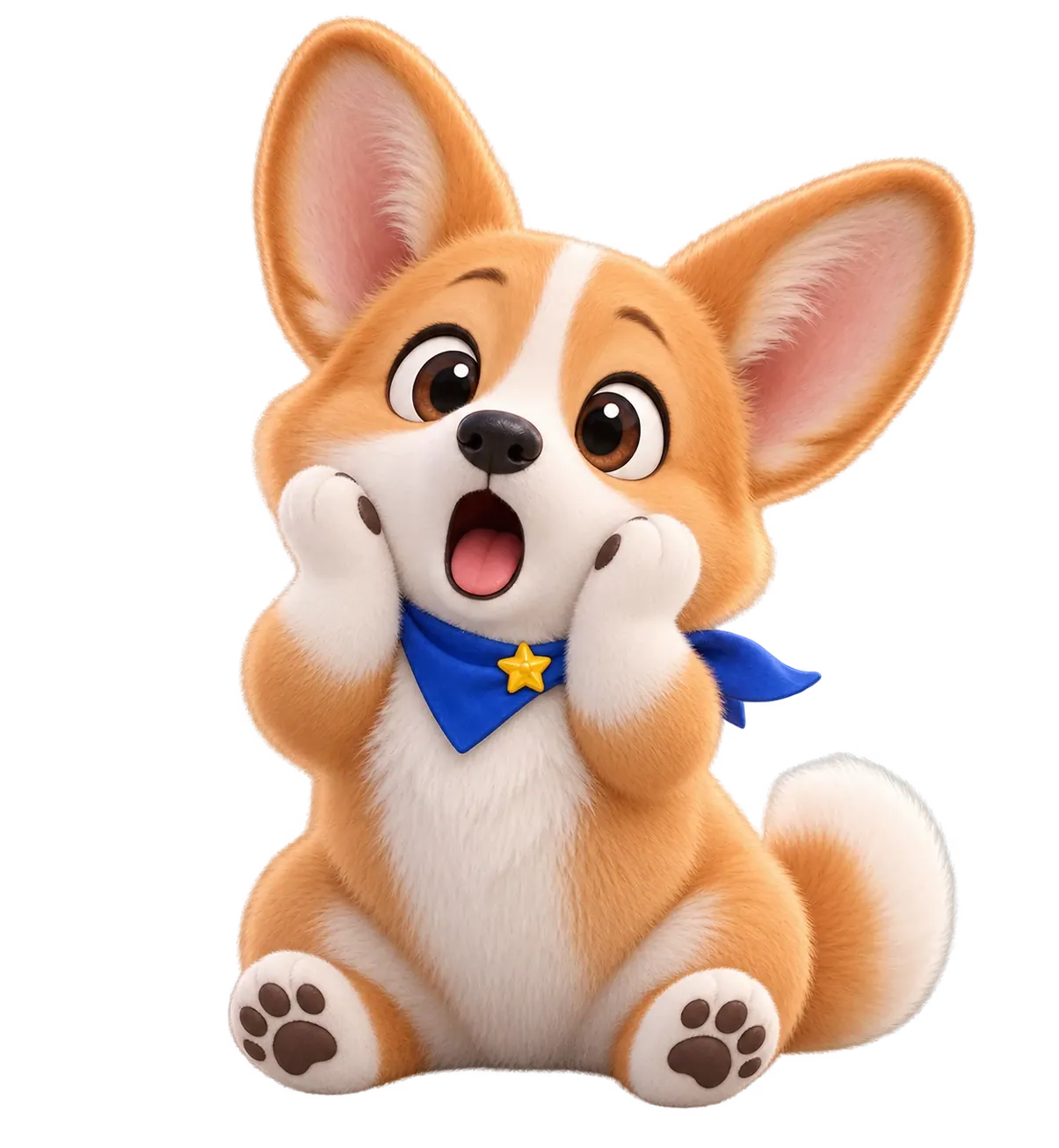 Surprised corgi expression