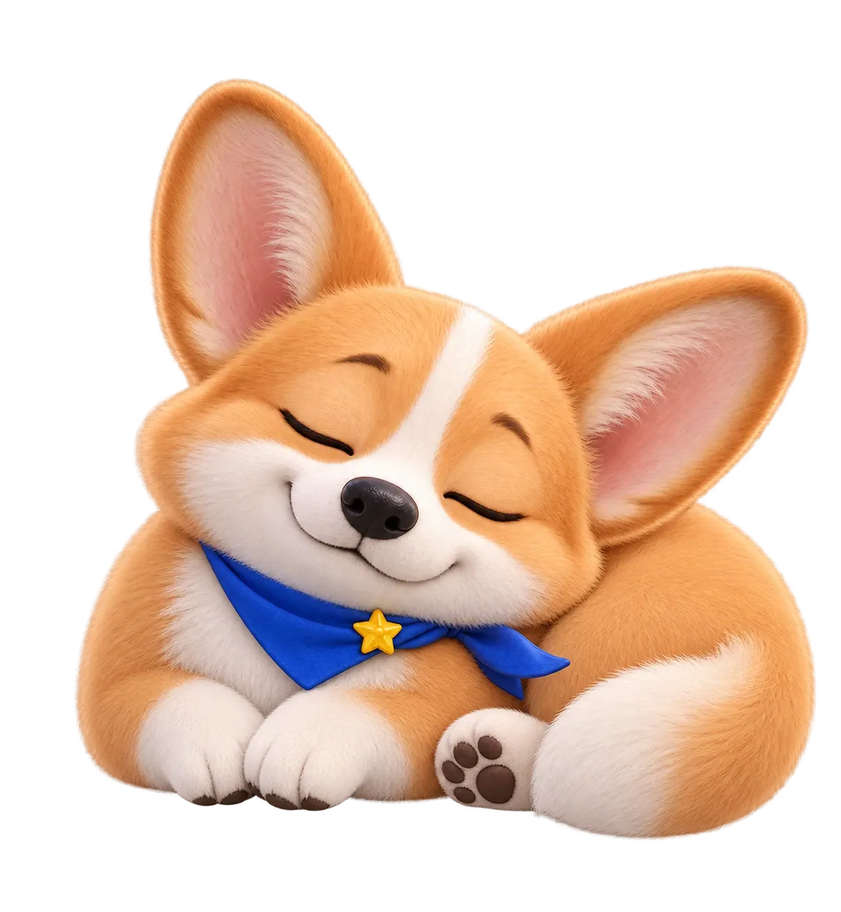 Sleepy corgi expression