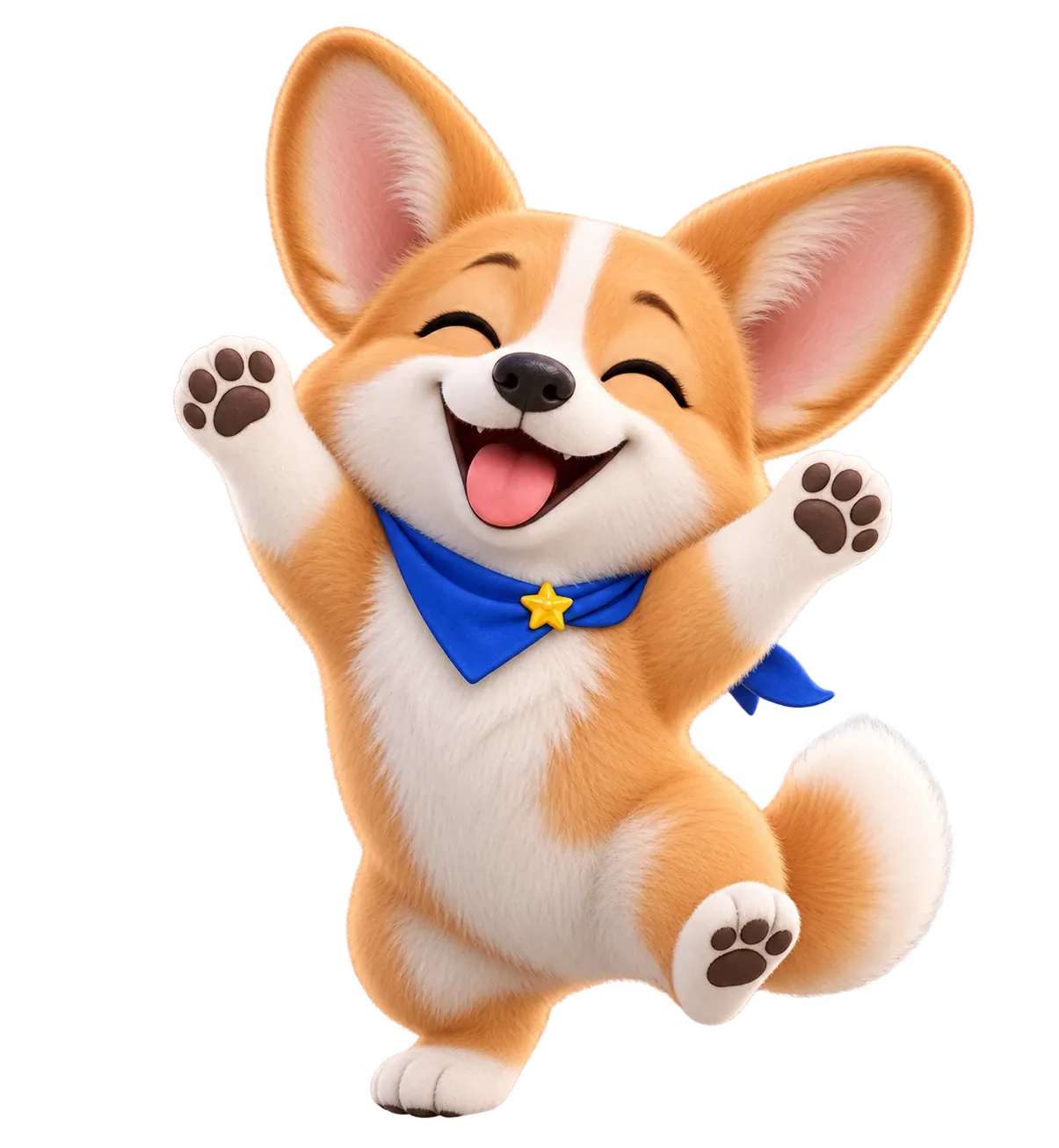 Excited corgi expression