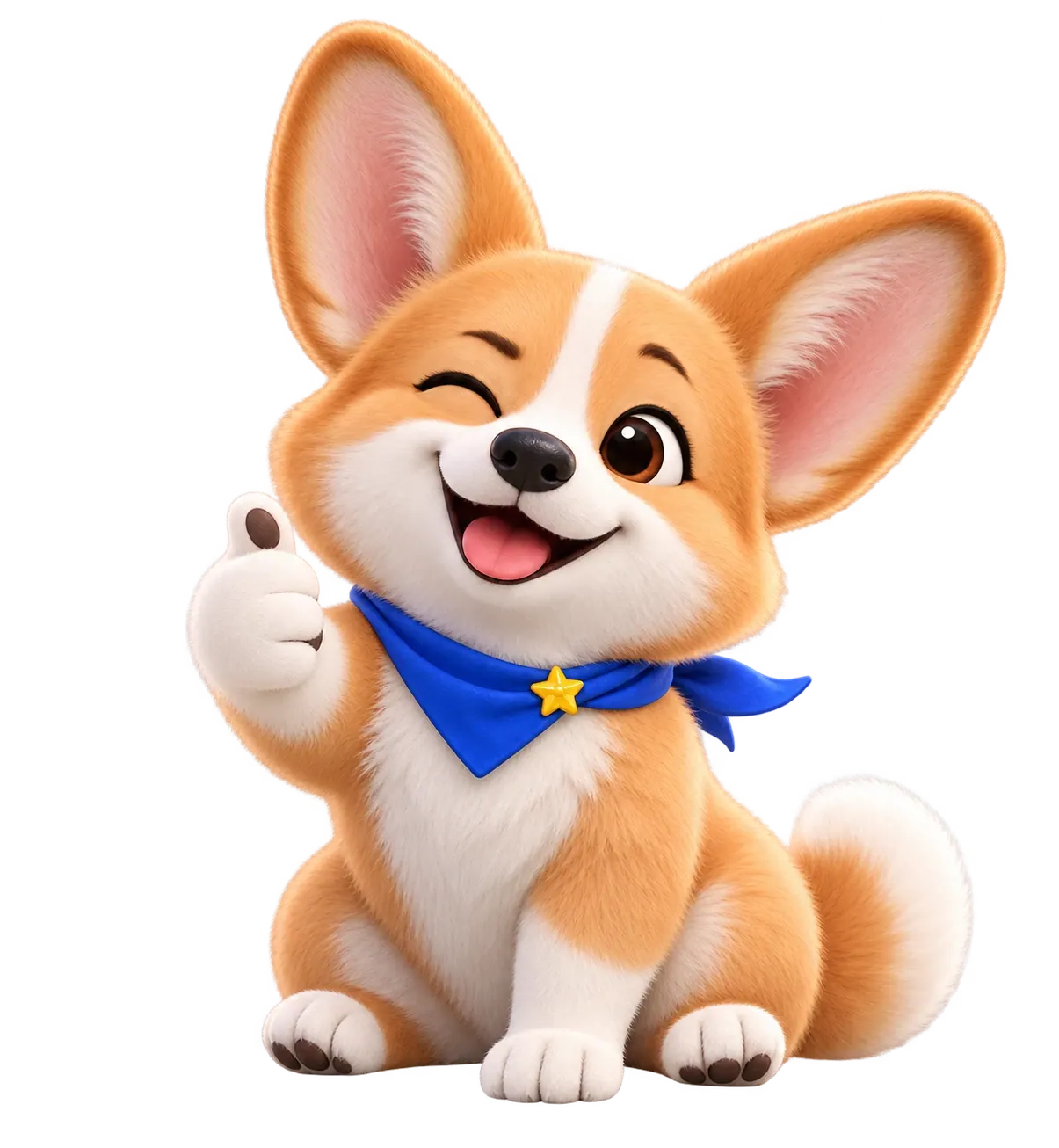 Confident corgi expression