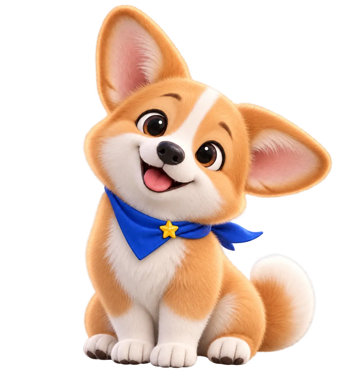 Curious corgi expression