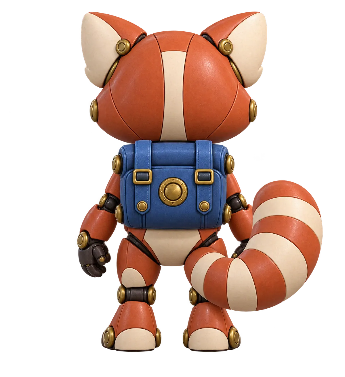 Back identity detail of the same robot red panda.