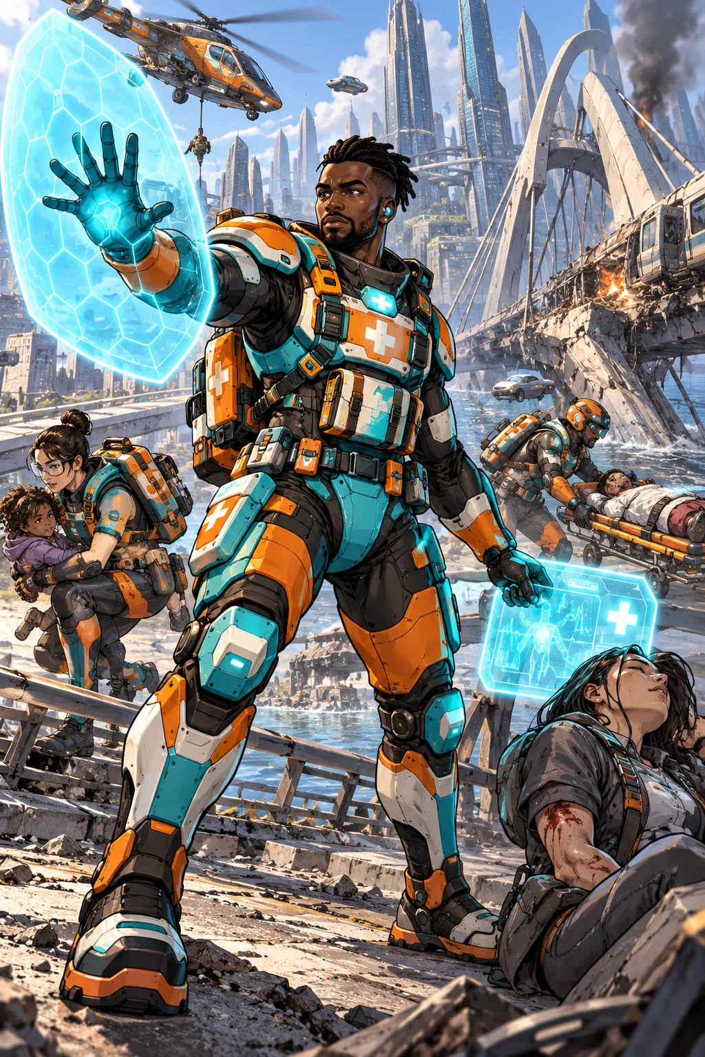 Prepared illustration: original heroic character concept