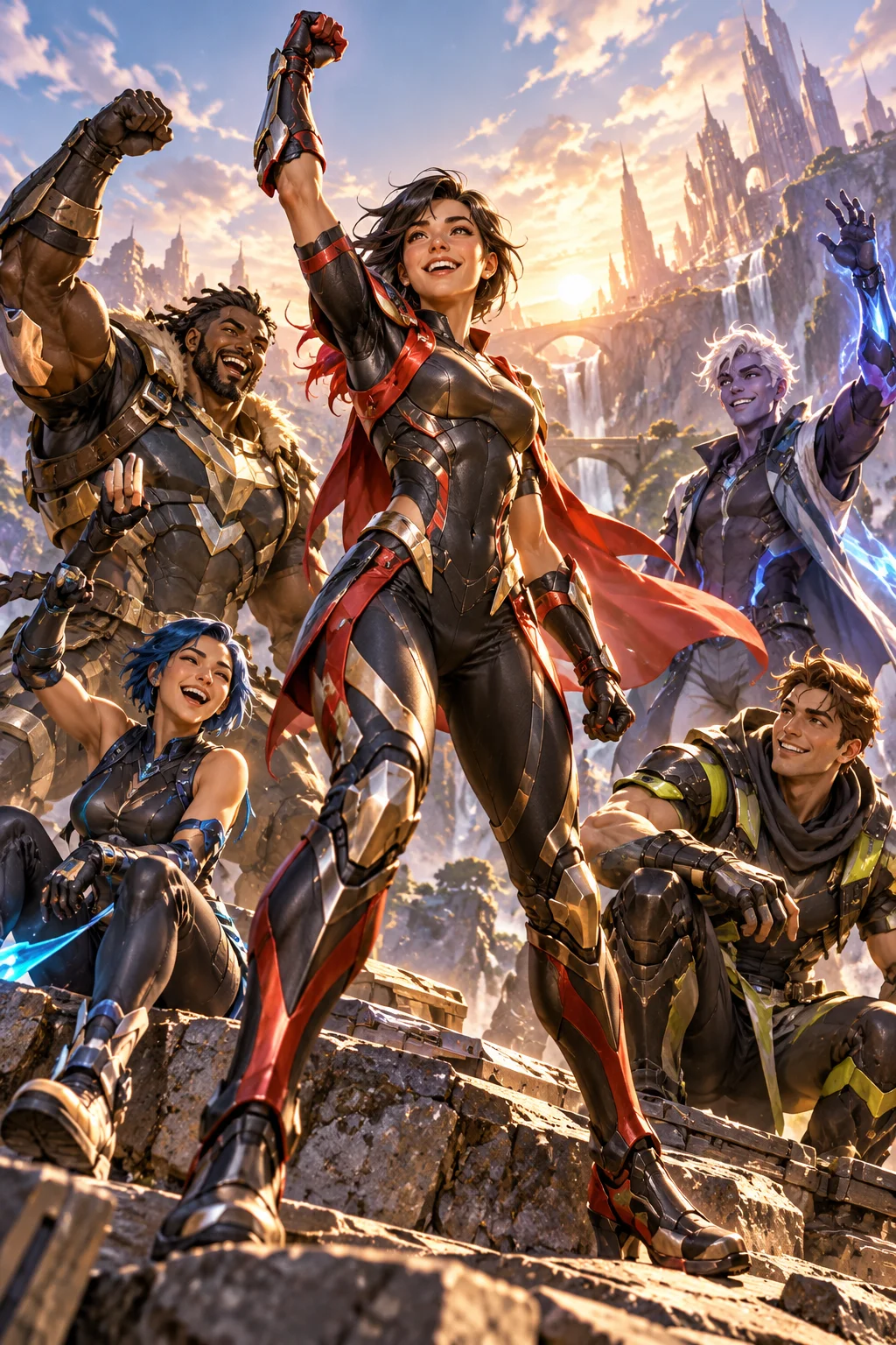 Prepared illustration: hero celebrating