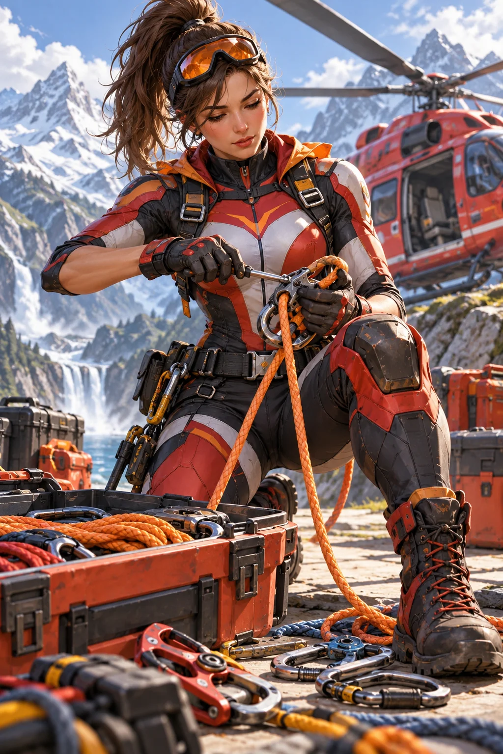 Prepared illustration: hero repairing equipment