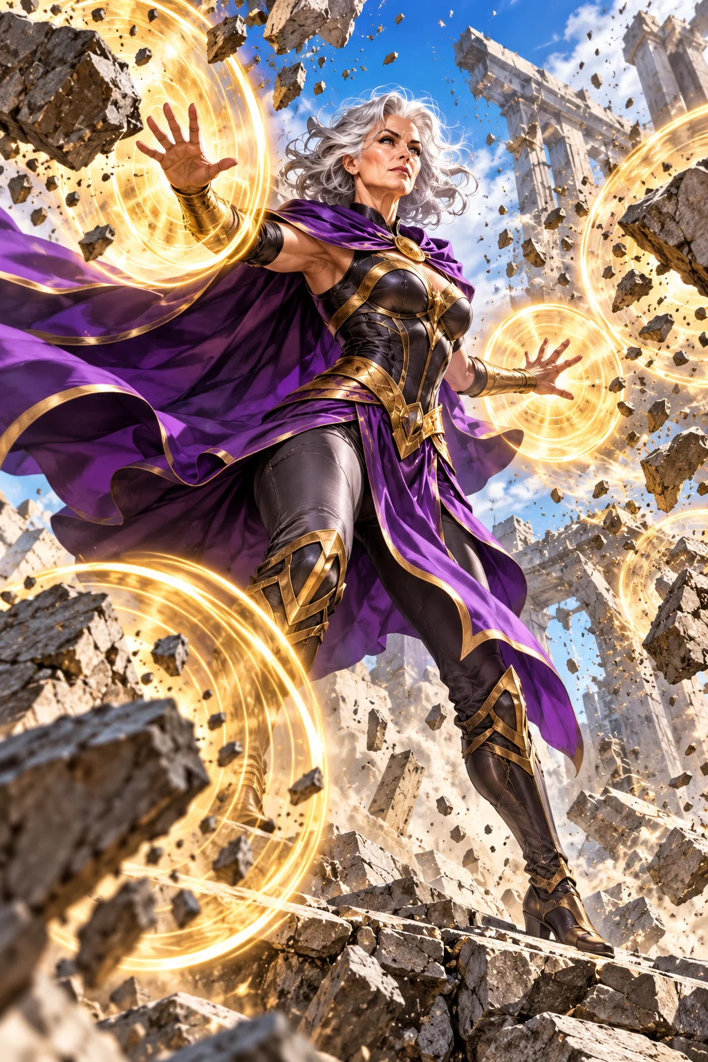 Prepared illustration: hero redirecting debris