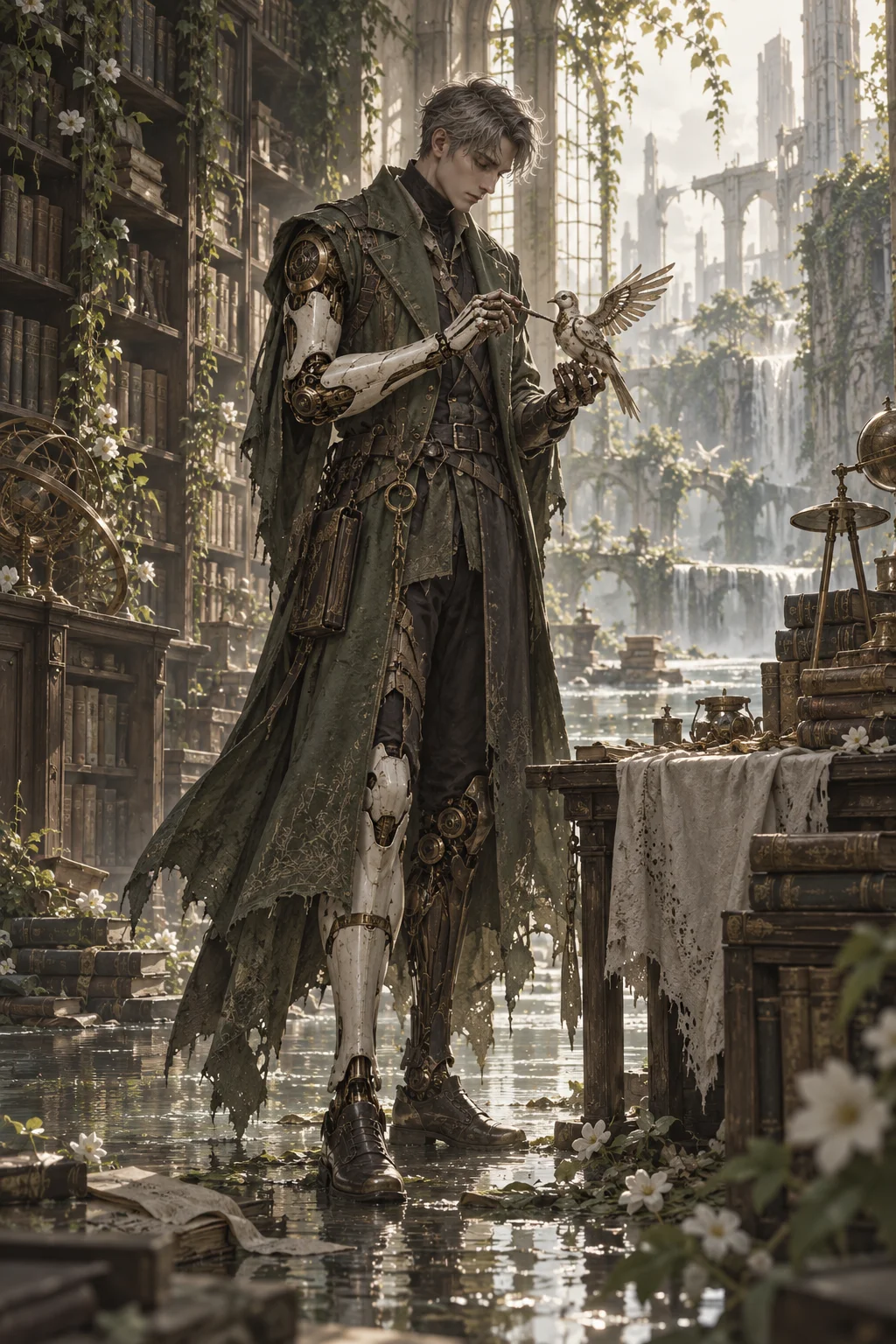 Prepared illustration of an original android explorer