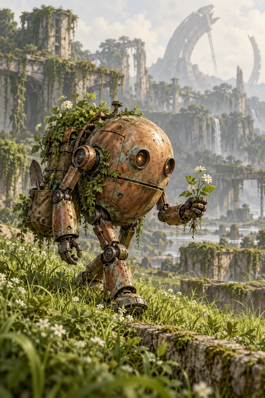Prepared illustration: small mechanical gardener
